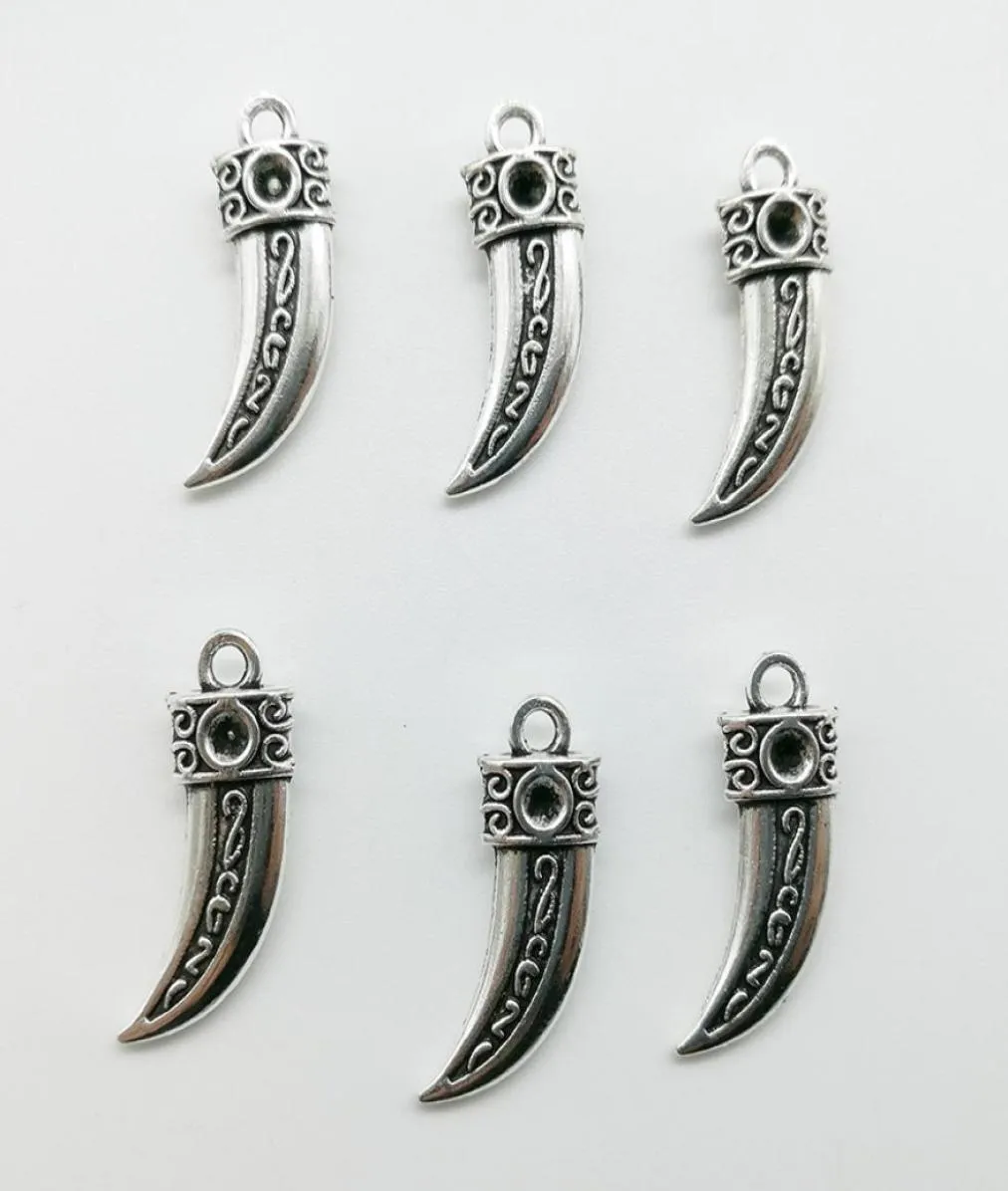 100PCS Wolf Tooth Silver Charms argants المجوهرات DIY أقراط أقراط 2210 مم تخصيص الجيل D4109738