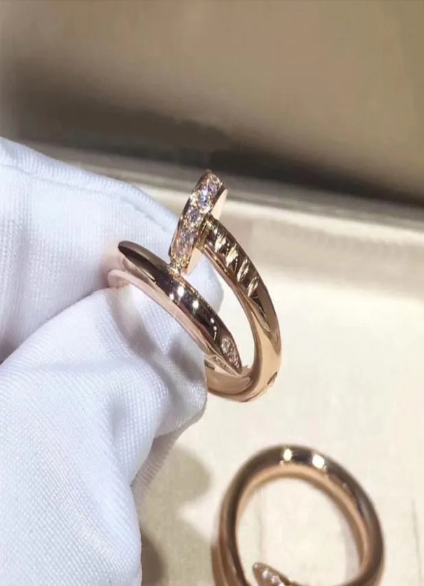 Anillos de amante para regalo de mujer, anillo de uñas de acero de titanio de lujo, joyería de compromiso informal de moda 2959678