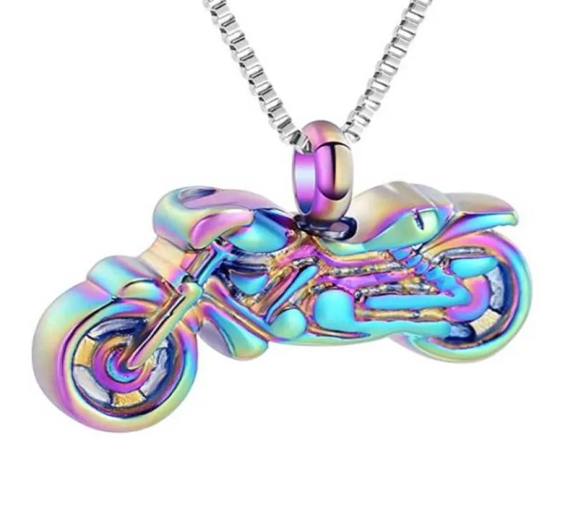 Colliers pendants Motorcycle Crémation bijoux pour cendres Penadant Urn Llopet en acier inoxydable Collier commémoratif Memorial7917127