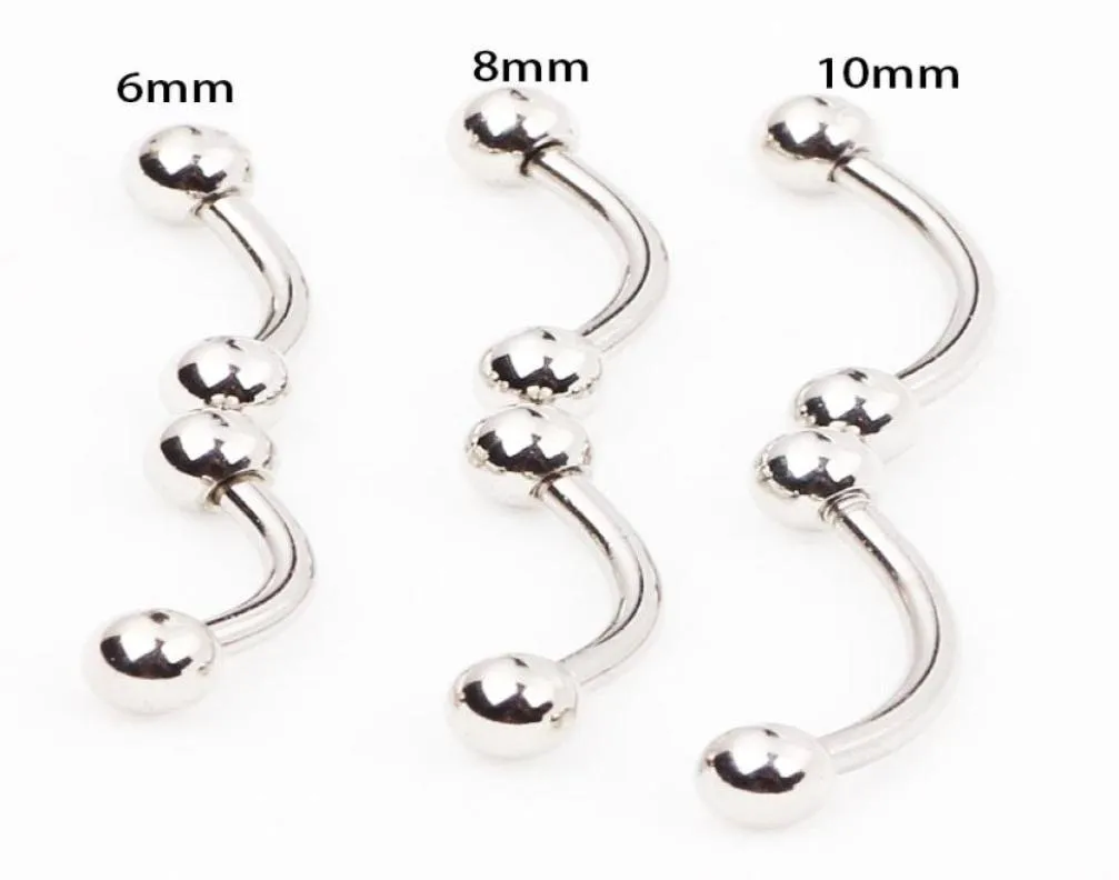 Eyebrpw jewelry E11 100pcs stainless steel ball banana eyebrow ring body jewelry6527198