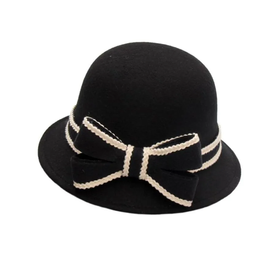 Women Imitation Wool Felt Bucket Hat With Brim Female Bow Fishing Hats  Floppy Warmer Solid Caps5441879 From Youyig8, $11.47