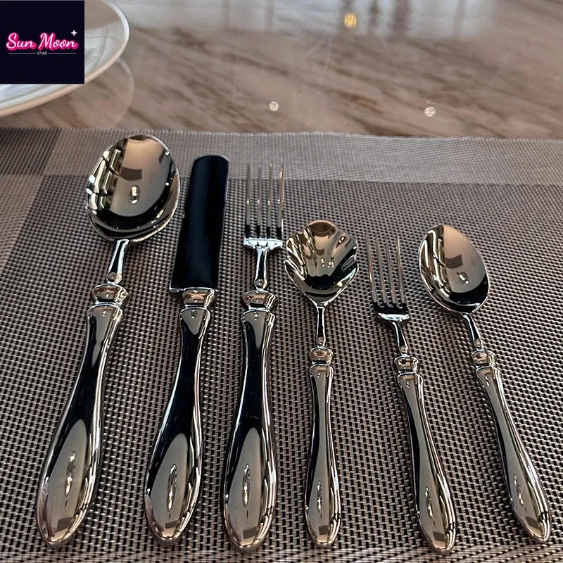 Ensembles de vaisselle Allemand haut de gamme 316 en acier inoxydable créatif romain cuillère fourchette exquise vaisselle occidentale ensemble cuisine Table à manger 231213