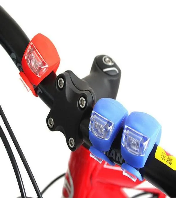 5th Cycling Lamp Silicone Bike Bicycle Cycling Head Front Rear Wheel LED Flash Bicycle Light Lamp Waterproof Lights With Battery3300559