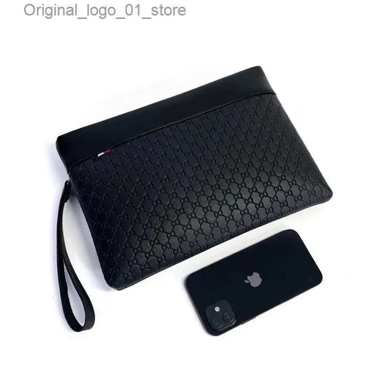 Money Clips Bag For Men Black Leather Large Capacity Men s Envelope Handbag Wallet Card Bag Sacoche Homme Designer Luxury Bag Necessaire Q231213