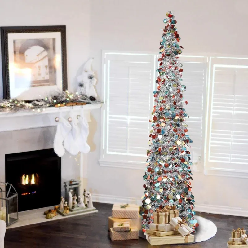 クリスマスの装飾は、ホリデーカーニバルパーティーのための人工木の折りたたみ式の鉛筆の木をポップアップします231212