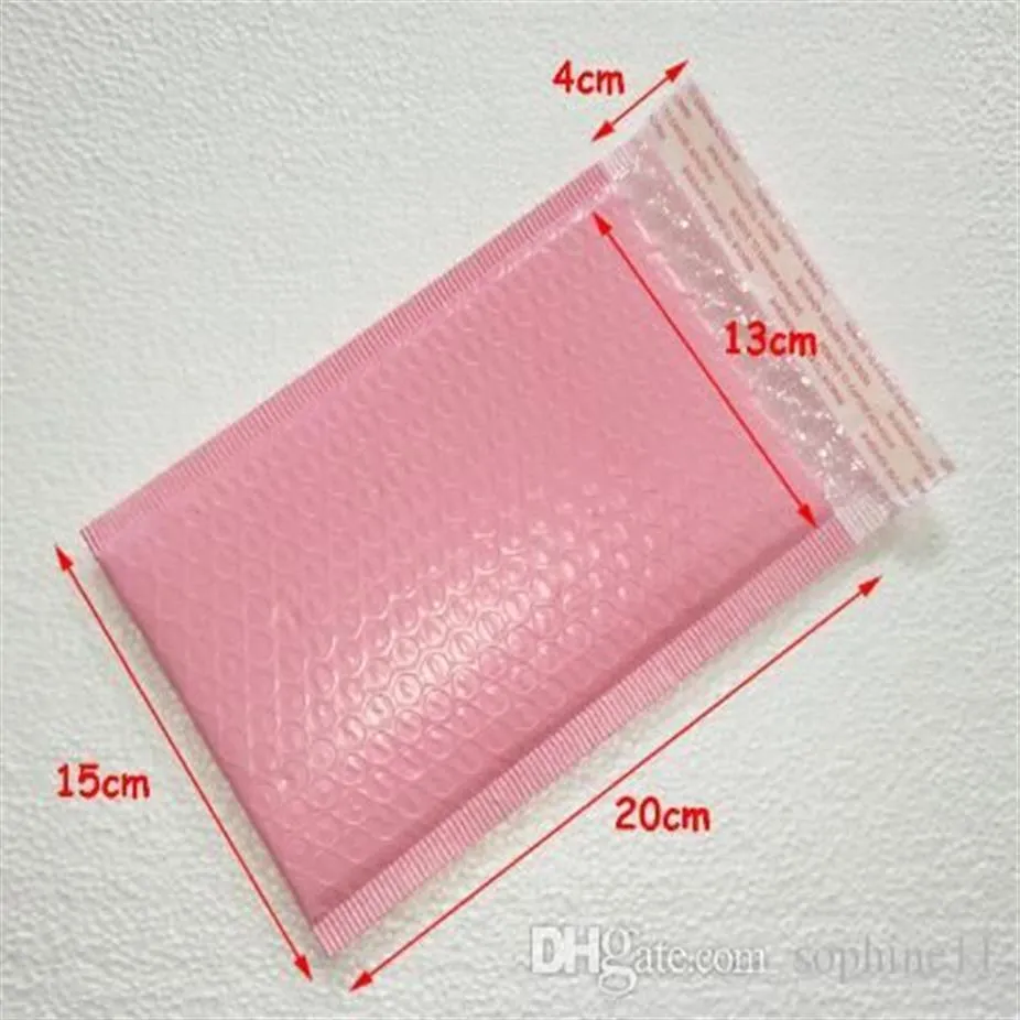 Espaço utilizável rosa poli bolha mailer presente envoltório envelopes acolchoados saco de embalagem auto-vedante fábrica 334p