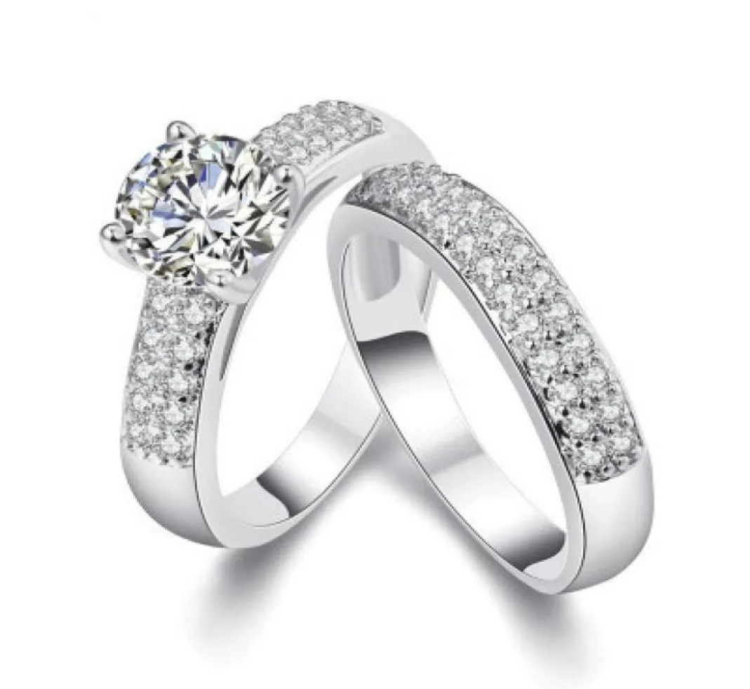 خاتم زفاف جديد Fourclaw micro inlay Zircon inied Ring Fashion Antireal Diamond Ring Trade Jewelry Chown3771448
