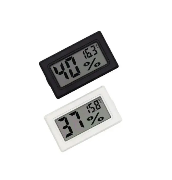 Black/White Mini Updated Embedded Digital LCD Thermometer Hygrometer Temperature Humidity Tester Refrigerator Freezer Meter Monitor