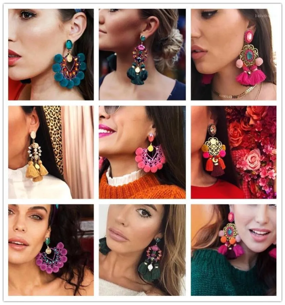 2019 orecchini pendenti lunghi con nappa orecchini Boho orecchini pendenti con goccia lucida per le donne fascino da sposa con frange Bijoux19803493