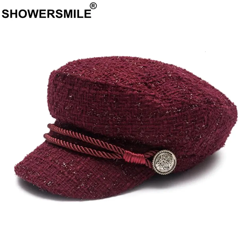 Newsboy Cap for Women Silk Printed Animal Pattern Burgundy  display picture 3