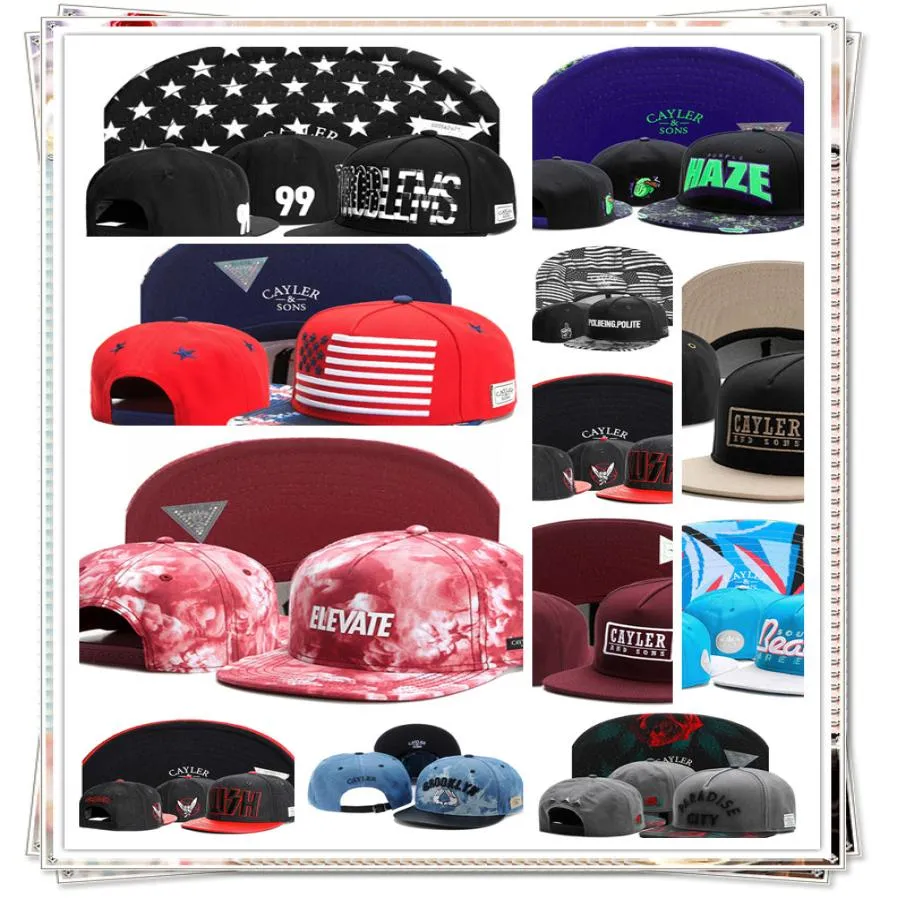 Todo Cayler Sons Snapback Caps Bordados chapéus Homens Snapbacks Ajustável Snap back cap para mulheres Top Quality7245503