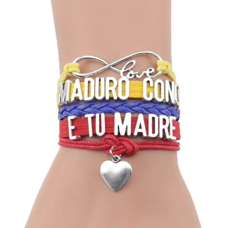 Anklets Infinity Love Venezuela Armband Maduro Cono E Tu Madre Charm Leather Wrap Handgjorda armband armband för kvinnor män jude9150400