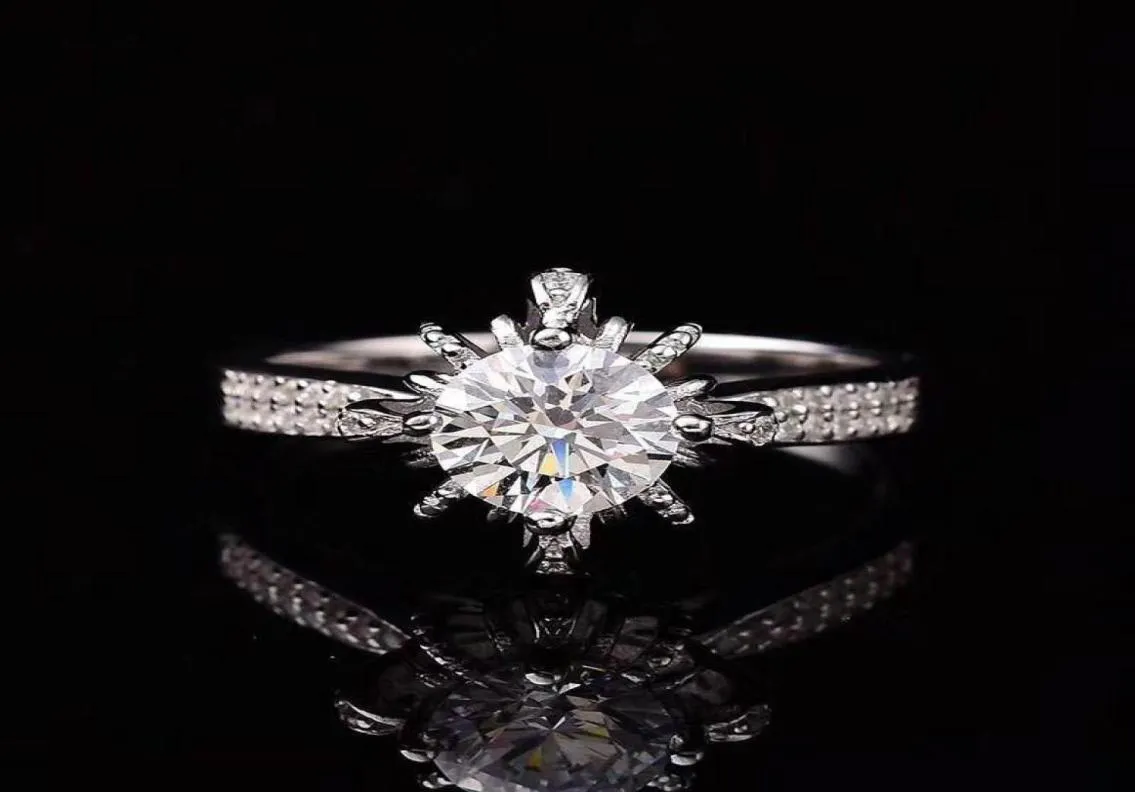 Bröllopsringar KOFSAC Trendy Silver Color for Women Luxury Hearts Arrows gör Wish Fountain Ring Lady Jewelry Gift2901977