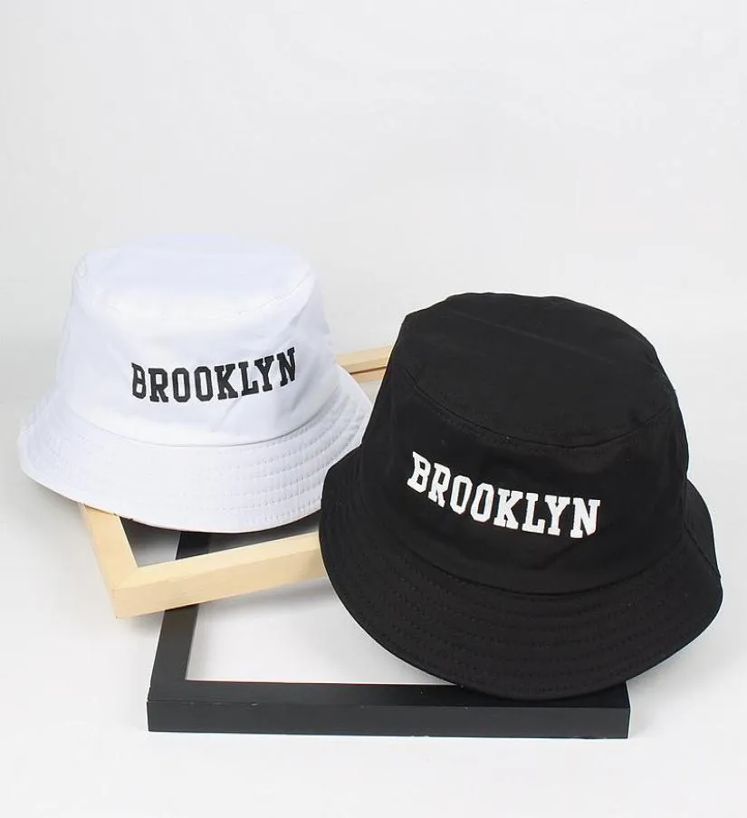 Cloches Men kobiety Brooklyn Bucket Hat Bawełniał Hip Hop Fisherman Panama Sun Summer Outdoor Street Casual Visor Cap4125742