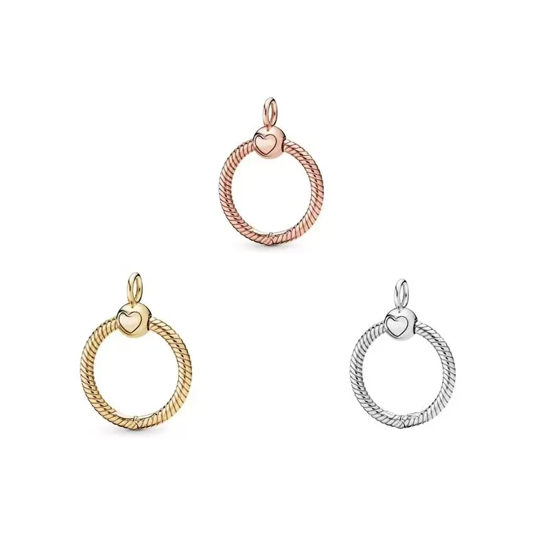 925 Sterling Silver fit Pan diy Gold Rose Gold Letter O pendant sweater Chain Chain Necklace Pendant diy beaded accessories Jewelry charm