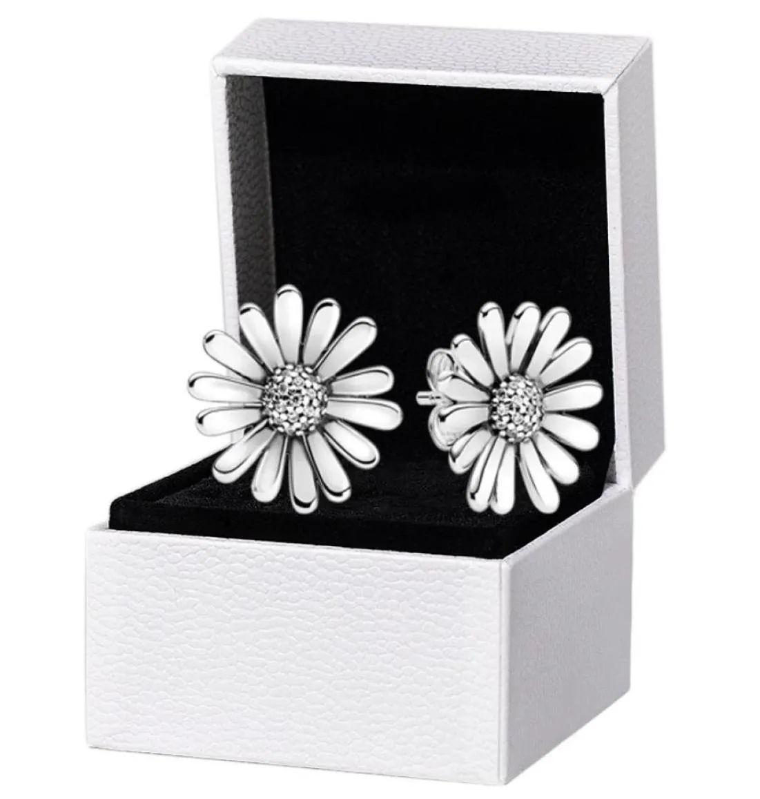 925 Sterling Silver Pave Daisy Stud Earring Original Box Set for P Women Party Earrings1068326
