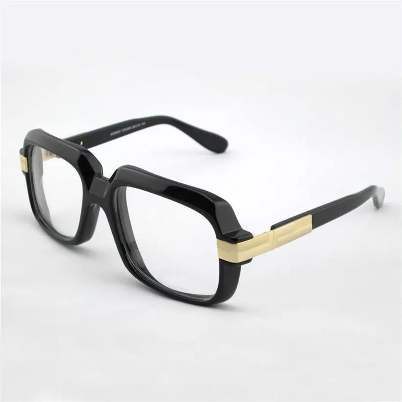607 클래식 안경 안경 검은 프레임 클리어 렌즈 빈티지 선글라스 프레임 UV400 보호 안과 마모 유니에 렉스