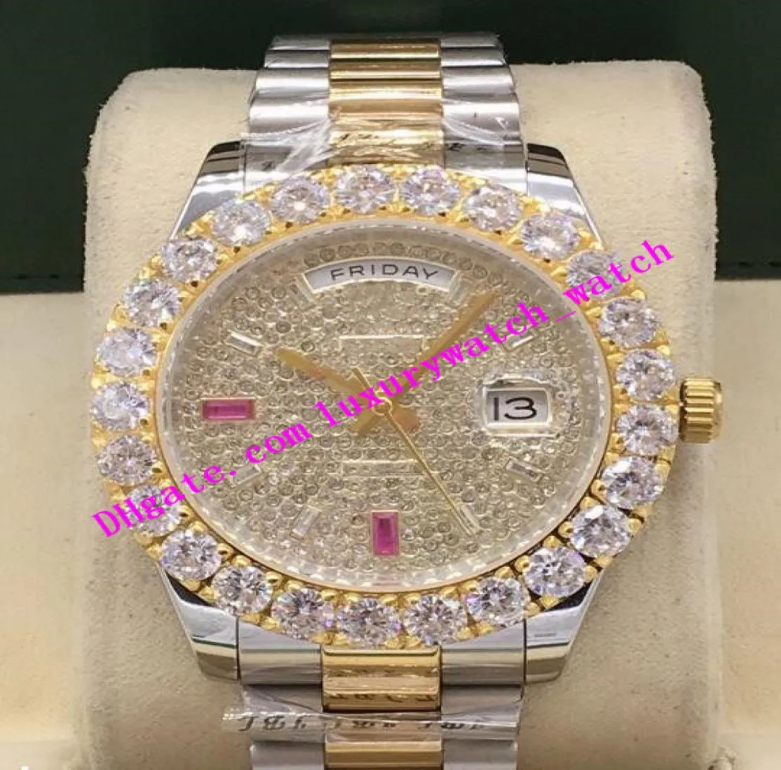 Factory S Luxury Watch 3 Style Mens 228348 Bigger Diamond Tezel Red Diamonds Diamants 43 mm Calendrier Automatique Fashion Men039S W4369786