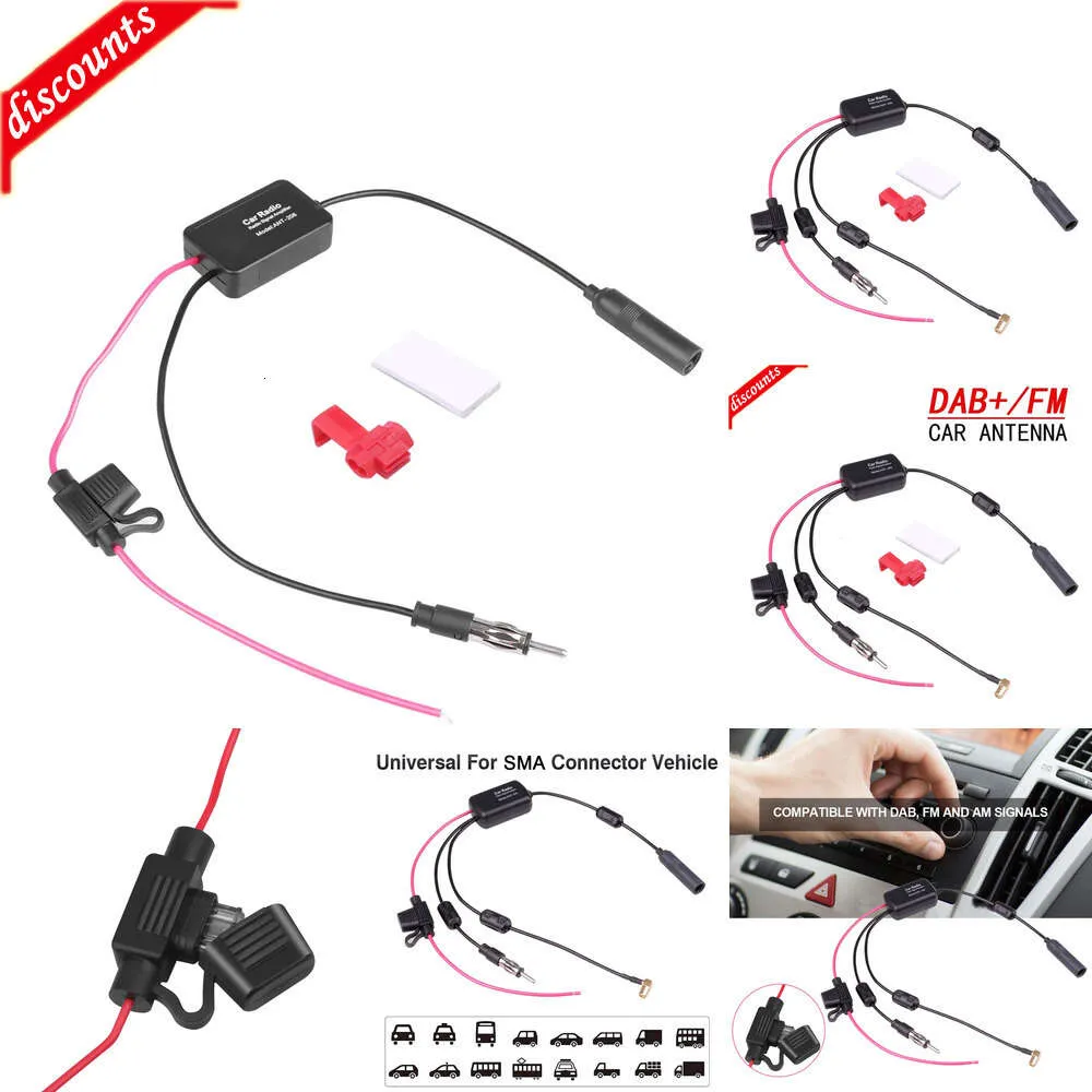 Neues anderes Innenzubehör DAB+FM+Autoradio-Antenne Antennensplitterkabeladapter 12V Radiosignalverstärker Antennensignalverstärker FM/AM-Autozubehör