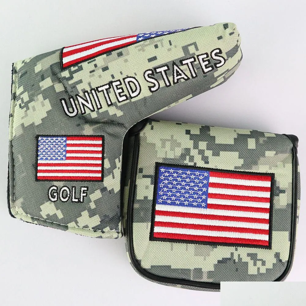 Outros produtos de golfe Golf Putter Er Usa Bandeira Nacional Americana para Mallet Blade Head Protector Fecho Magnético Drop Delivery Sports Ou Dhdug
