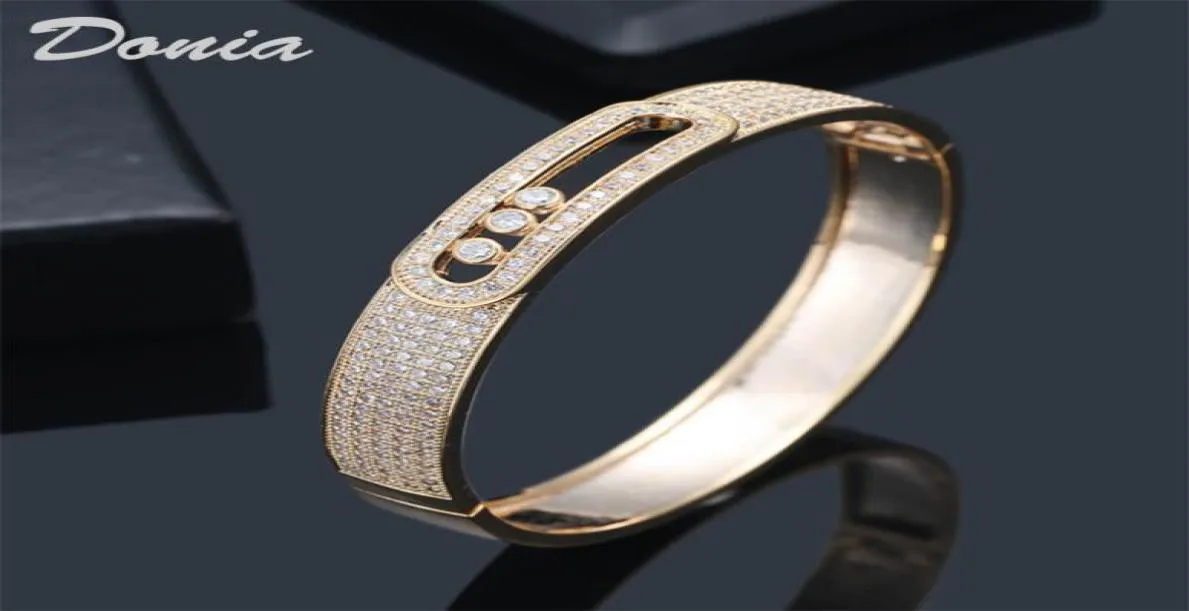 Donia bijoux bracelet de luxe mode européenne et américaine motif géométrique exagéré cuivre microincrusté bracelet zircon person8165404