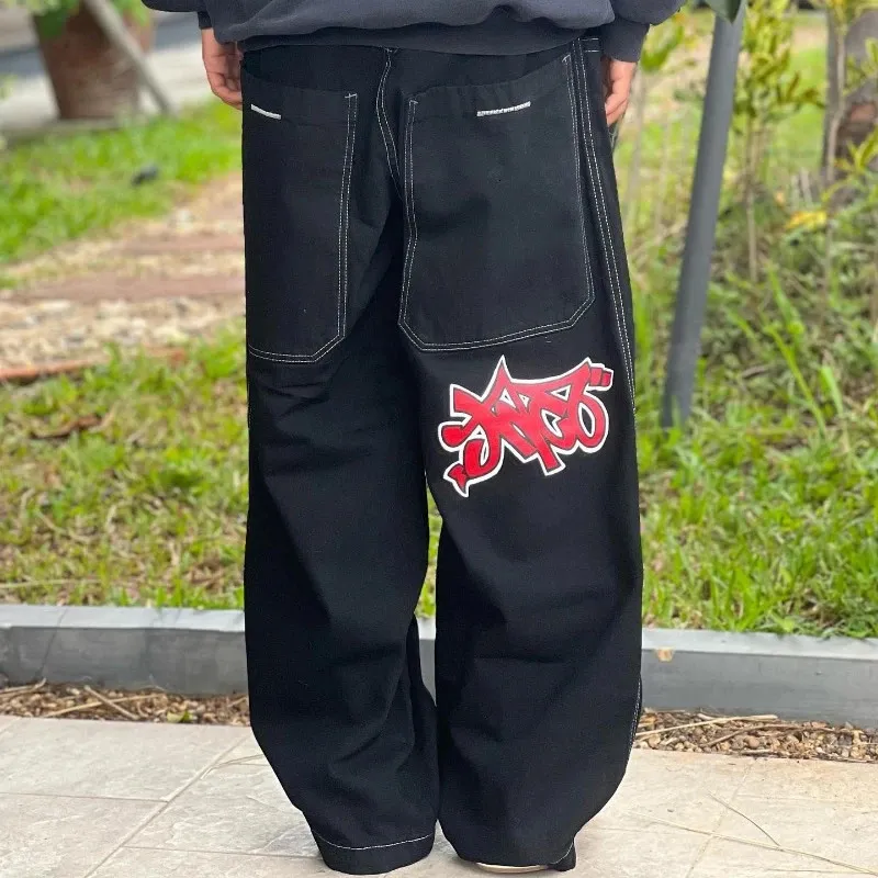 DHgate.com:JNCO 2024 Streetwear Graphic Baggy Jeans, Low Rise Wide Leg  Denim Pants in Vintage Harajuku Style:Apparel