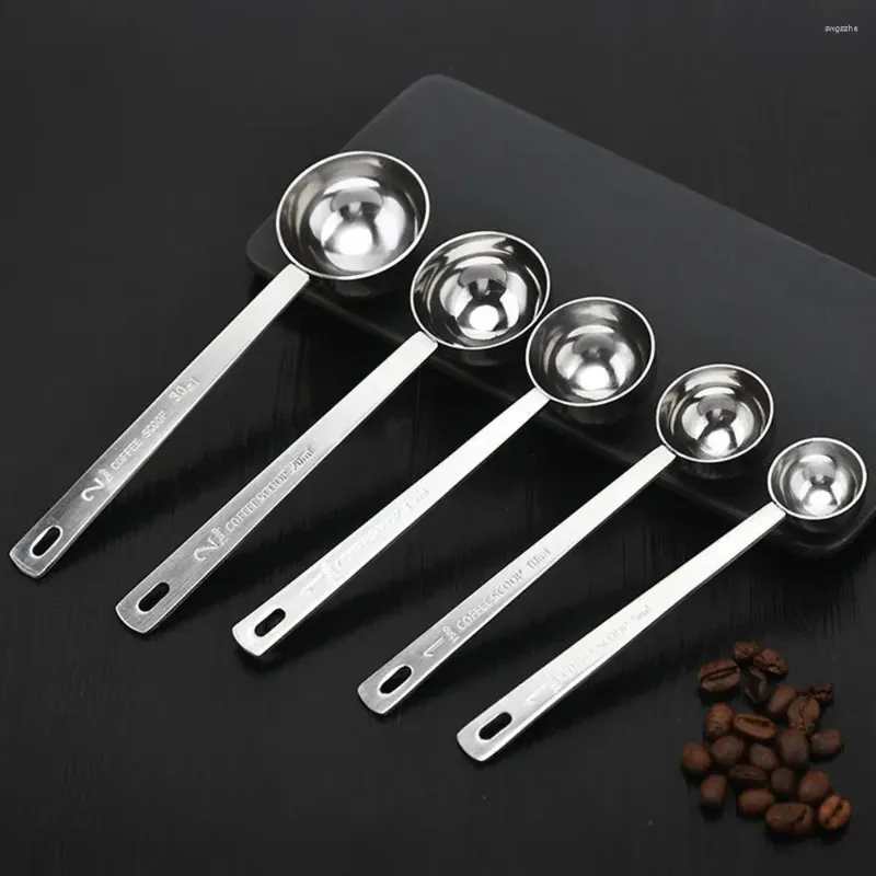 Coffee Scoops 5/10/15/20/30ML Scoop Powder Spoon Thicken Stainless Steel Tablespoon Measuring Mixing Coffeeware Kitchen Tools