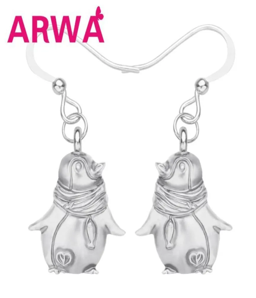 Liga Antiga Sliver Banhado Adorável Pinguim Brincos Oceano Animal Dangle Drop Jóias Para Mulheres Meninas Amigos Presente Moderno Chandel642584529