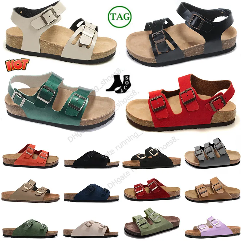 Birkestocks Slippers Buckle Bostons Clogs Designer Sandals Birkes Leather Strap Flat Summer Beach Men Women Mules Sandal Cork Slide Pantoufle Sandale