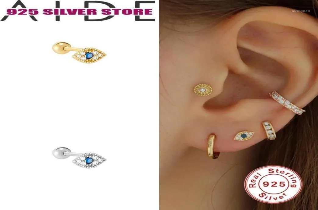 Boucles d'oreilles d'aide de goujon en or 925 Sterling Silver Diamond percé Lage en argent16172915