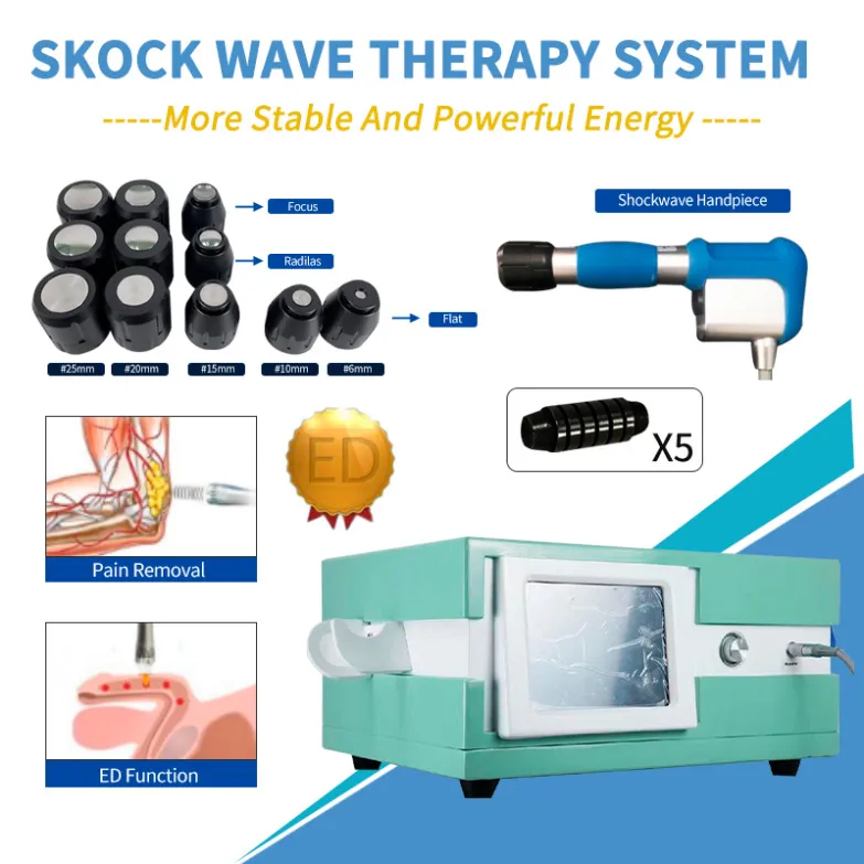 Máquina de emagrecimento eswt shockwave fisioterapia física para redução de peso máquina de beleza por ondas de choque ed terapia