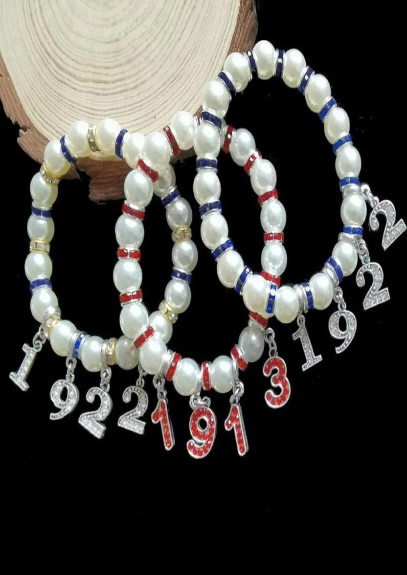 Strands Bractwo grecki numer 1922 1920 1913diy Charm Stretch Bransoletka Akcesoria 9664099