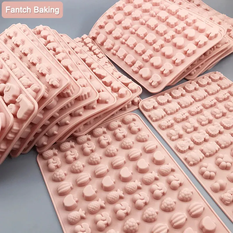 Bakningsformar slags sockersilk silikonform droppare rutnät gummy djur fondant choklad godis mögel tårta dekorera verktyg hart konst 231213