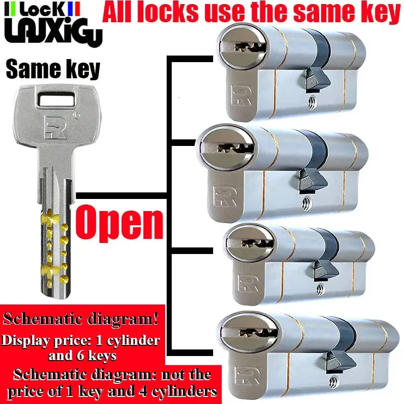 Fechaduras de porta Personalizar a mesma chave para abrir todas as portas do cilindro padrão europeu de alta qualidade bloqueio 11pin antifurto 231212