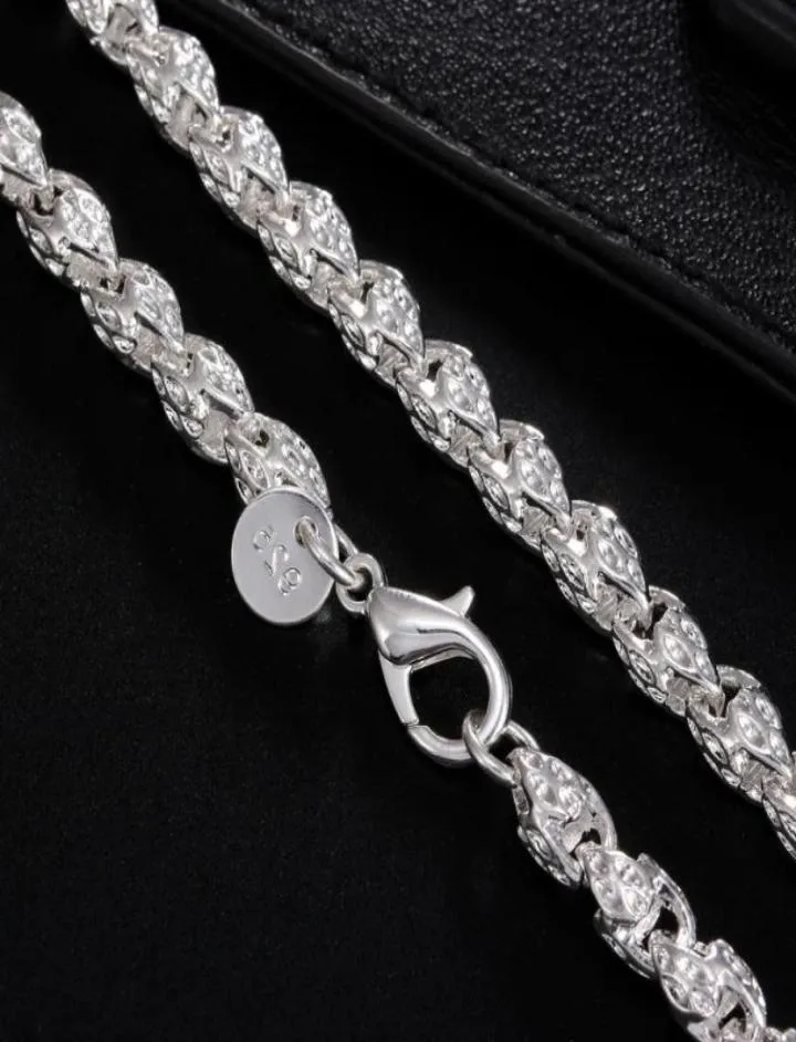 Łańcuchy 925 Srebrne srebrne 50 cm 60 cm 5 mm łańcuch łańcucha kranu dla kobiet Man Fashion urok Jewelry3237181