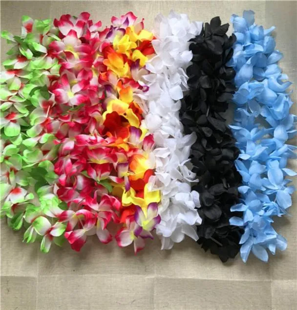 Colorful Hawaiian Flower Garland Artificial Necklace For Weddings
