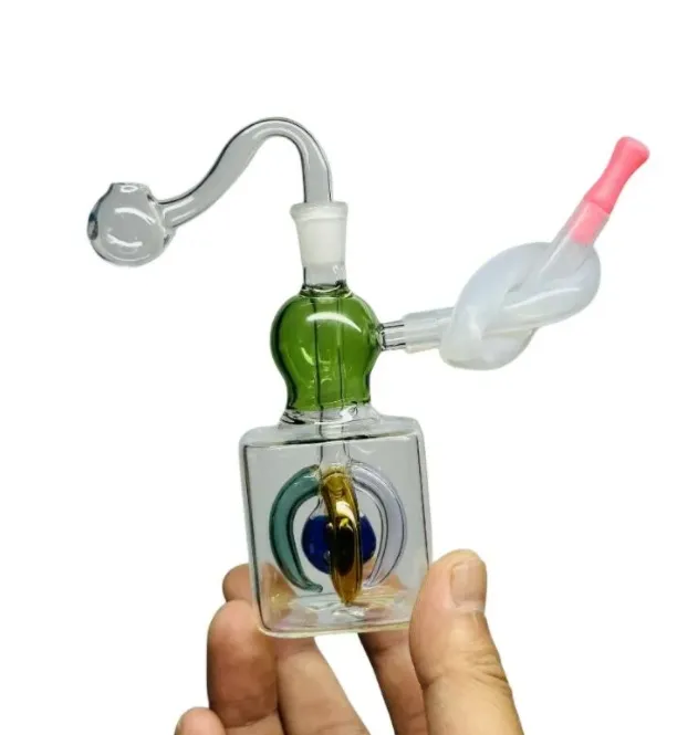 Vidro Hookah Oil Rig Bong Tubulações de água com 10mm masculino queimador tubo grosso reciclador inebriante bongos para fumar