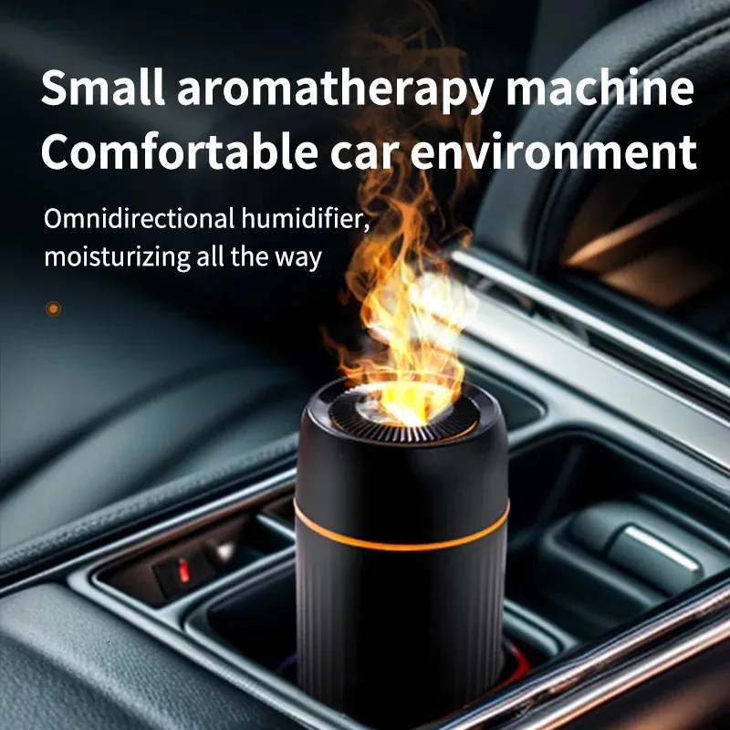 Nawilżacze naśladują ogień płomienia samochodu nawilżacz odświeżacz powietrza Kolorowa otoczenie Auto aromaterapia