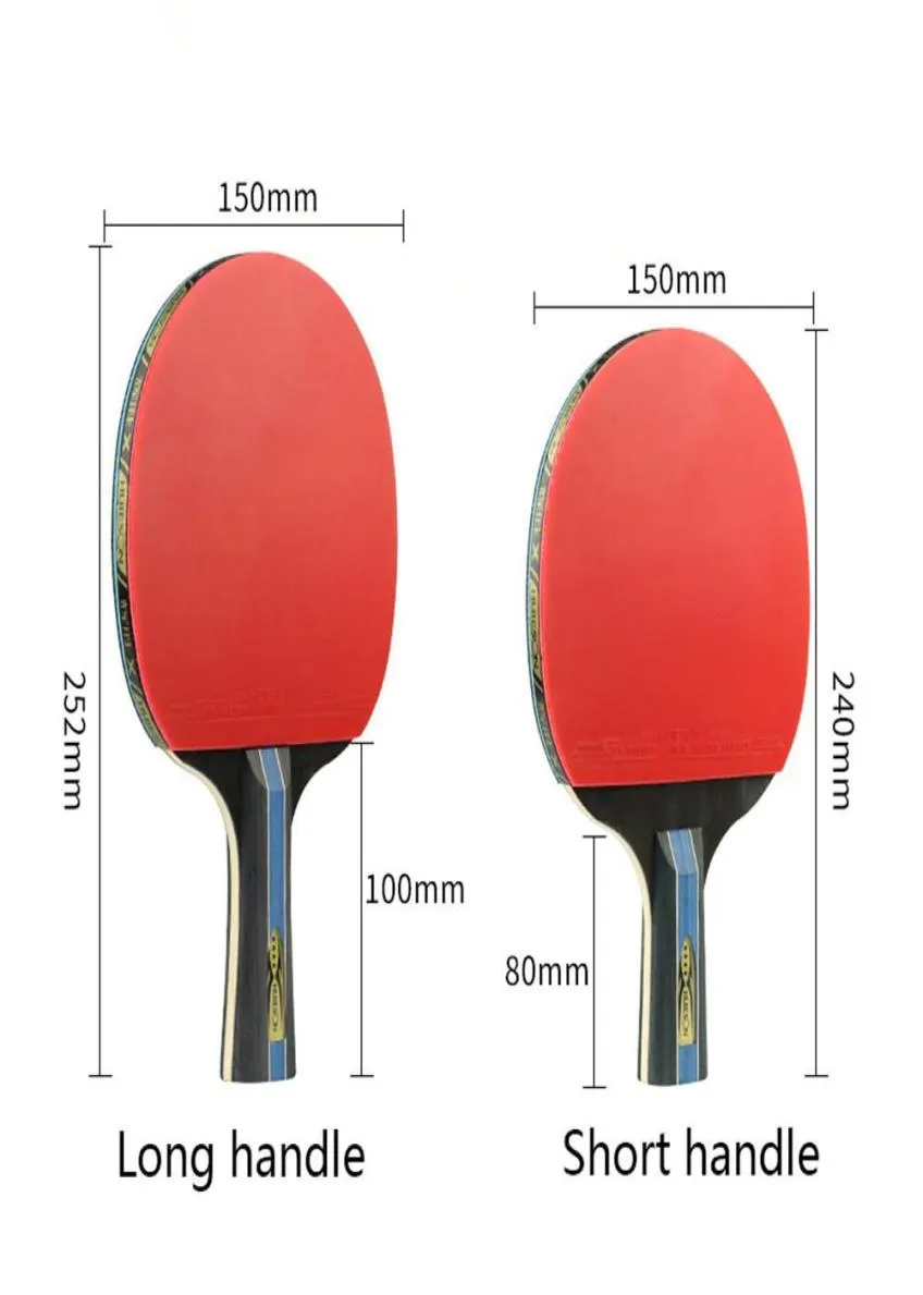 Huieson 4 -stjärniga kolfiberbord Tennisracket Dubbel finnar Rummi pingpong -racket med väskan Tennisbollkant Skydda C1487862