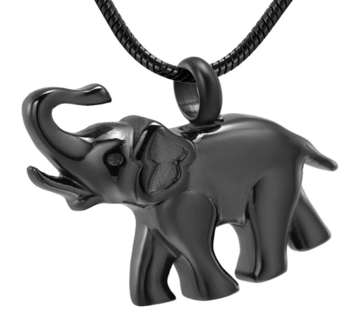 LKJ9743 Black Color Elephant Shape With Screw Hold Ashes Memorial Urn