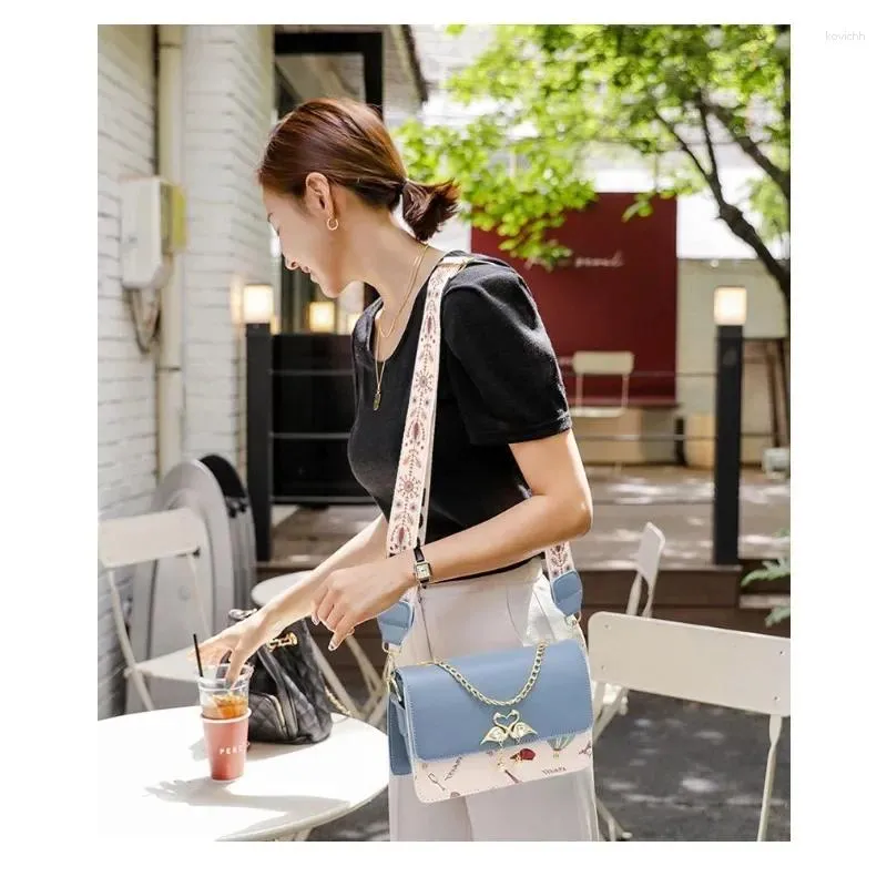 Women s Color Block Crossbody Bag Small Square Printed Shoulder Bag Casual Fashion Versatile Evening Bag 2024