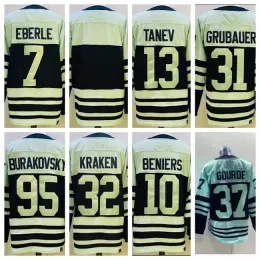 #7 Eberle Reverse Retro hockey jersey #31 Philipp Grubauer #37 Yanni Gourde Matty Beniers Brandon Tanev Andre Burakovsky Kraken jerseys