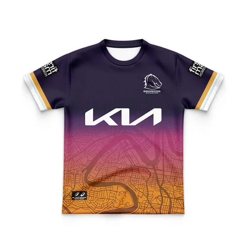 2023 2024 Kinder Rugby-Trikot Brisbane Broncos Trikot Jungen Mädchen Home Away Outdoor-Trikot Kinder-T-Shirts