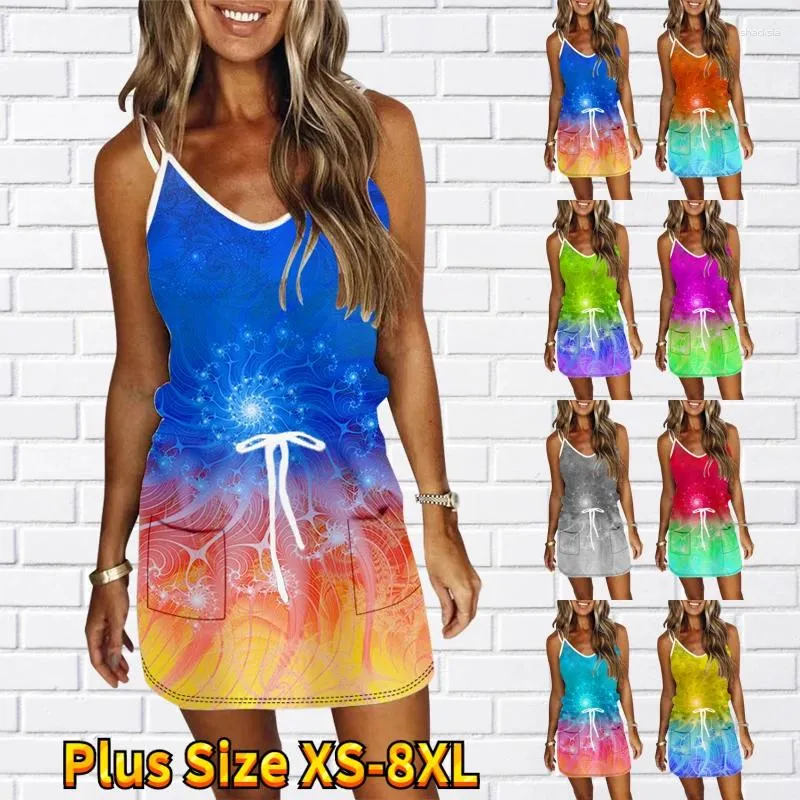 Vestidos casuales Primavera de mujer Sexy Elegante Cintura Corbata Personalizada Última Moda Impresa XS-8XL