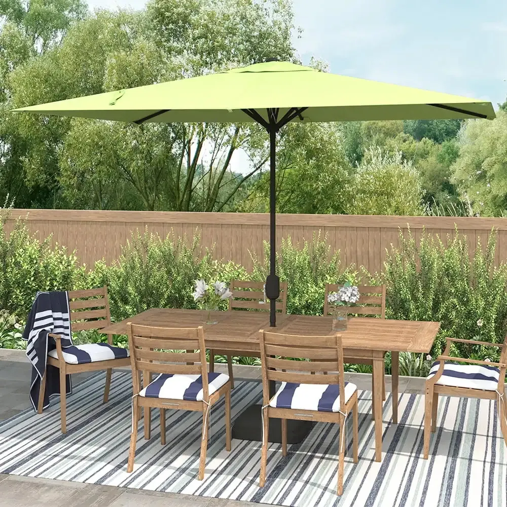 10x6 patio umbrella Rectangular Canopy 10x6.5ft 6-Rib 3.09 Lbs (1.4 kg) Whats in the Package Abble 10x6.5ft Crank Rectangular Patio