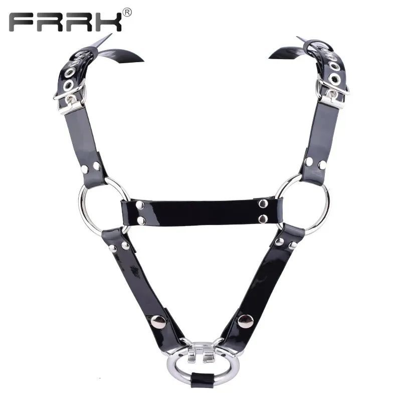 Brinquedos adultos FRRK PU Belt Harness para Metal Chastity Cage BDSM Player em tamanhos variados Adultos Sexy Produtos íntimos Sex Toys Bondage Gear 231213