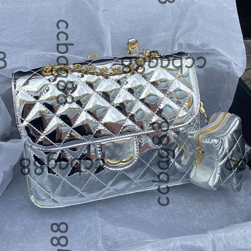 Quilted Gold/Silver Flap Bag: Matelasse Design, Star Charm