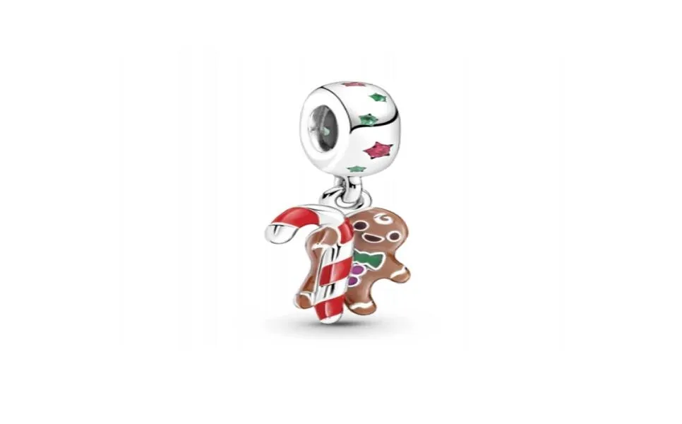 Memnon Jewelry Winter 925 Charms S925 Sterling Silver Gingerbread Man Dangle Charm Beads 799637C01フィットブレスレットネックレスDIY for 5180836