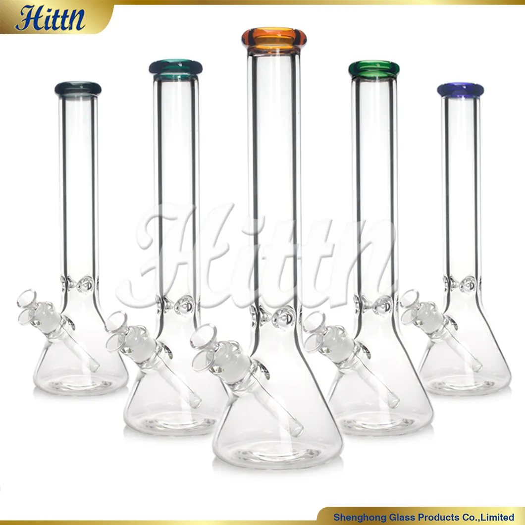 7 mm glazen beker bongwaterpijp 16 '' hoogte dikte 420 hoogwaardige borosilicaat handgeblazen glazen bong voor roken geen logo