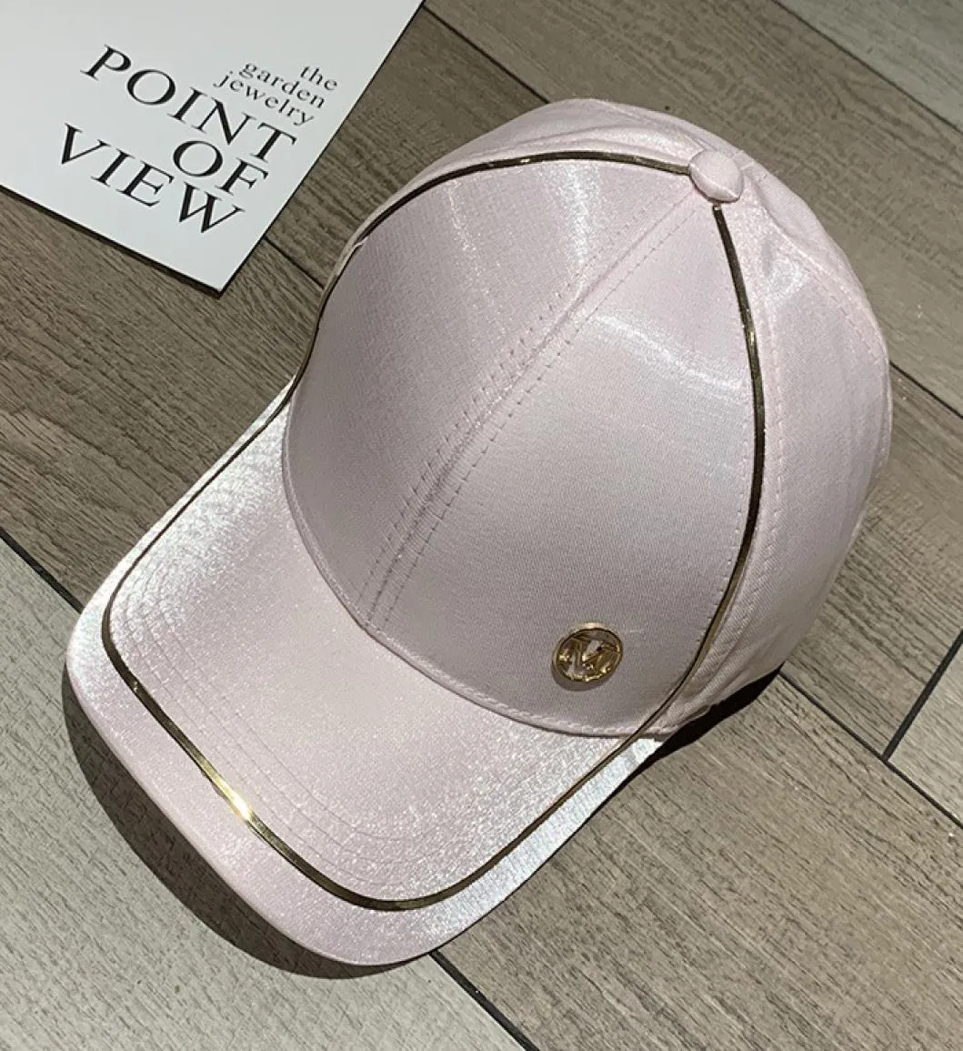 Korean version of the new designer satin shade baseball leisure M logo hat female golf hip hop hat high quality mercerized fashion4467685